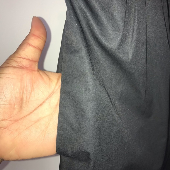 Theory Dilia Black Cotton Tie Waist Dress LBD - Picture 5 of 7